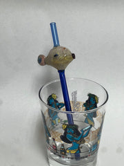 Custom Fish Glass Staw.