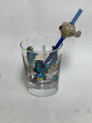 Custom Fish Glass Staw.