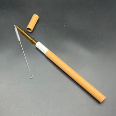 "Tiki Bamboo" 8" Reusable glass straw travel kit