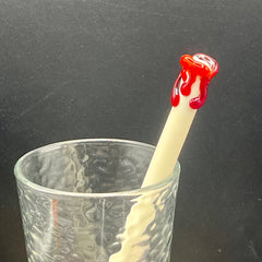 “The Bloody Bone” Glass Smoothie Straw Surfside Sips