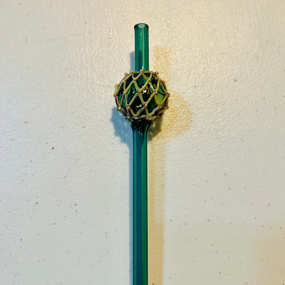 Japanese glass fishing float straw Surfside Sips