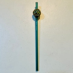 Japanese glass fishing float straw Surfside Sips