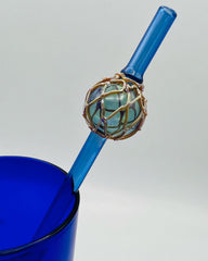 Japanese glass fishing float straw Surfside Sips