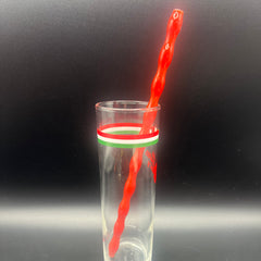 Red Ripple Sip Glass Straw