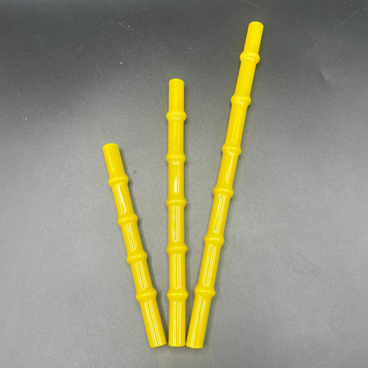 Chartreuse “Tiki Bamboo” Glass Smoothie Straw ￼