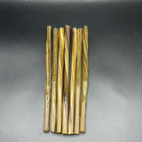 10” Wood grained glass straw.