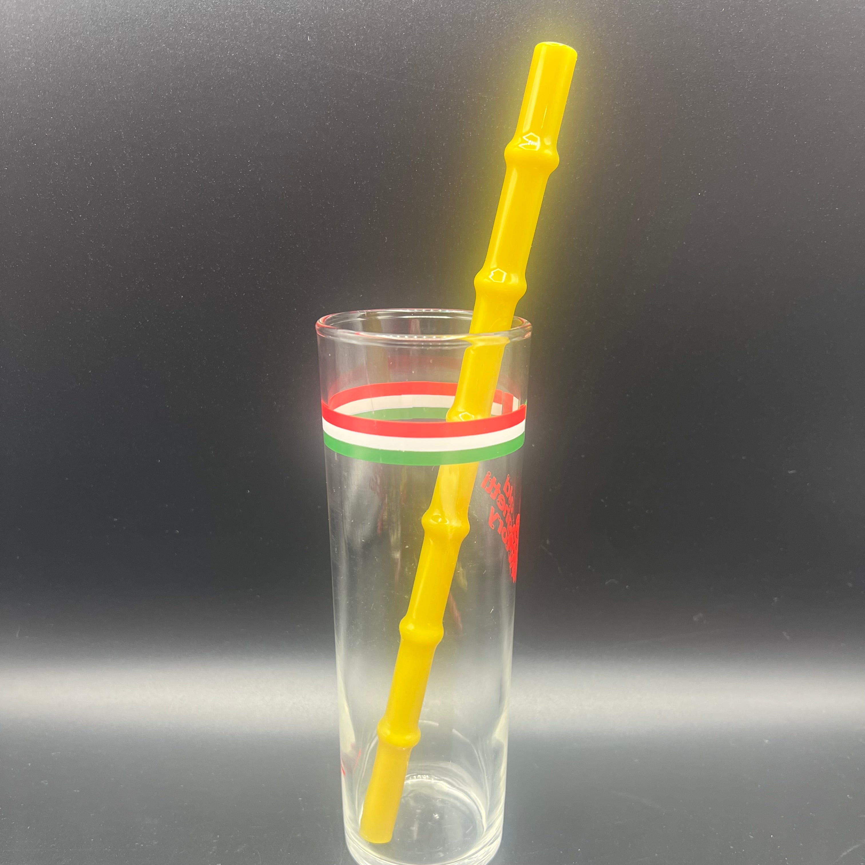 Chartreuse “Tiki Bamboo” Glass Smoothie Straw ￼