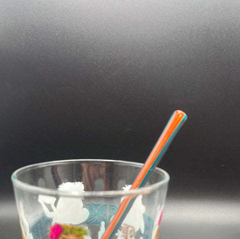 6” Hand Pulled glass cocktail straw
