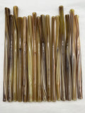 8” Wood Grained glass straws