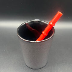 Red “Tiki Bamboo”Glass Smoothie Straw