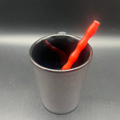 Red Ripple Sip Glass Straw