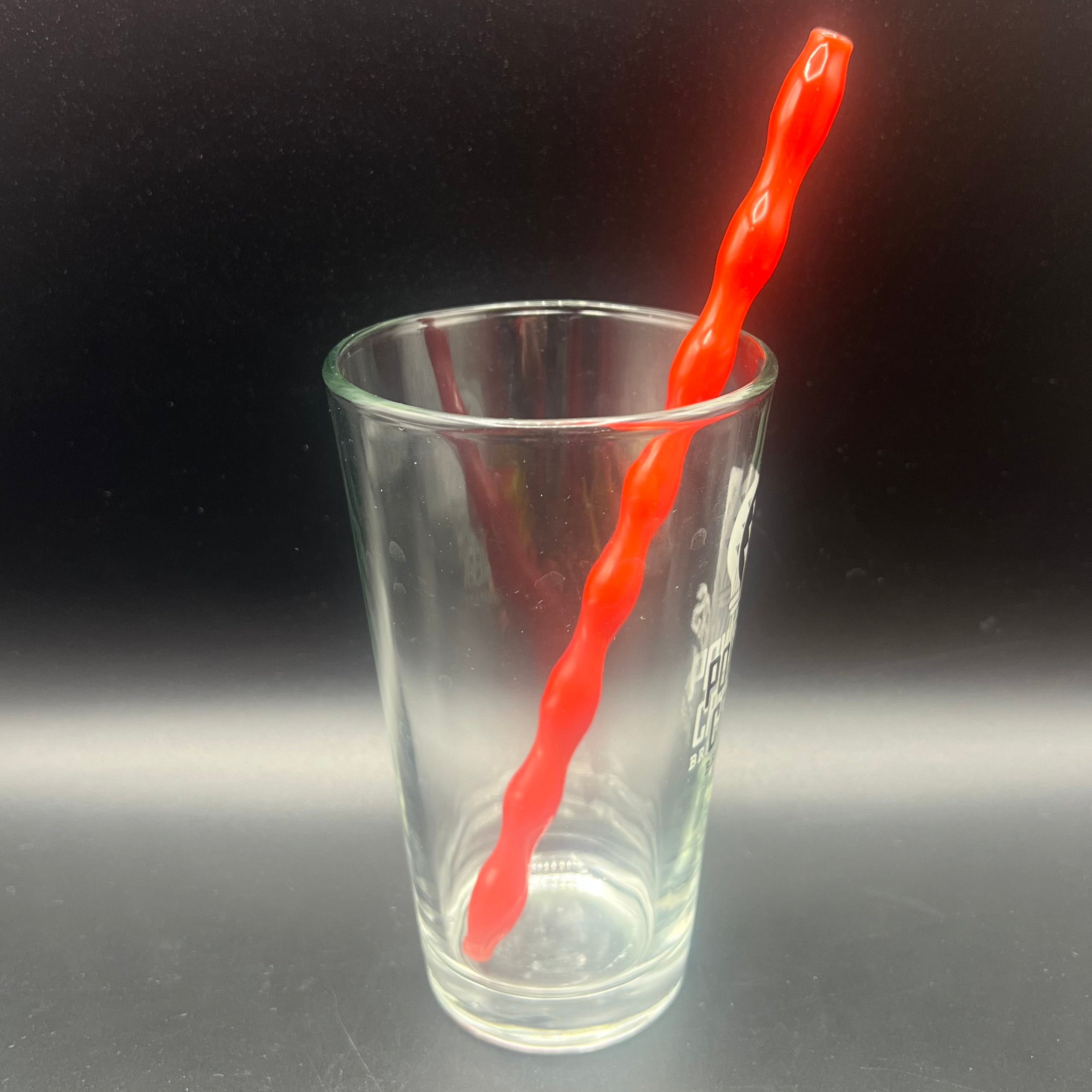 Red Ripple Sip Glass Straw