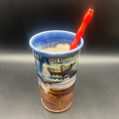 Red Ripple Sip Glass Straw