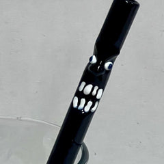 10” Angry Face Obsidian Smoothie Straw