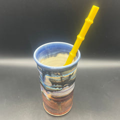 Chartreuse “Tiki Bamboo” Glass Smoothie Straw ￼