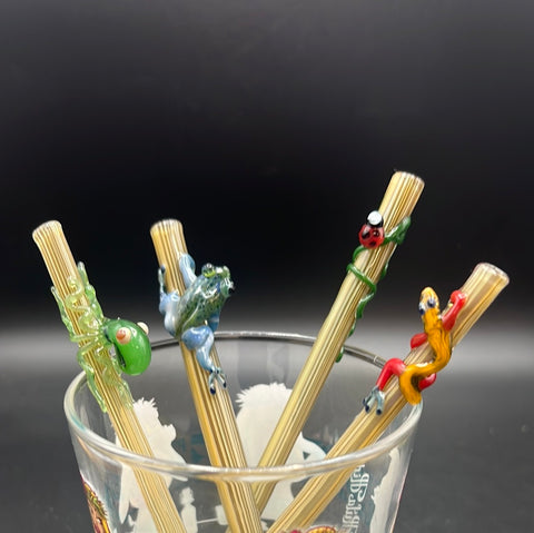Set of Four 6” Critter straws