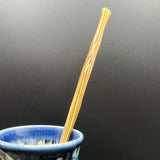 12” Wood Grained Glass Straw