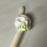 Bone White Skull Glass Straw