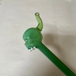 Jade Skull Glass Straw