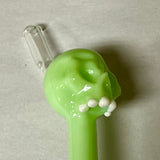 Slyme Green Skull Glass Straw