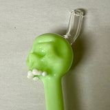 Slyme Green Skull Glass Straw