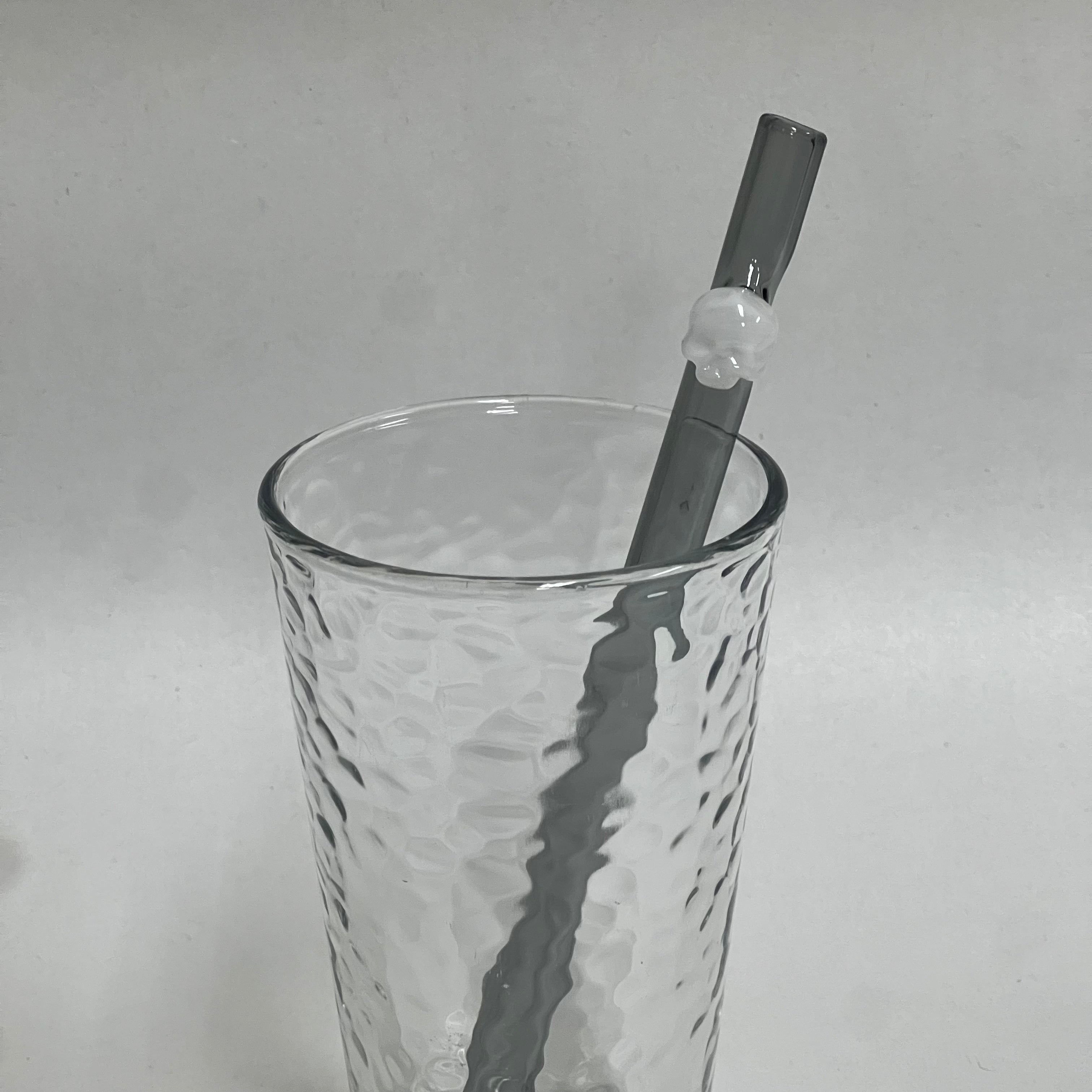 10” Gray Smoothie Sip with Quartz Skull