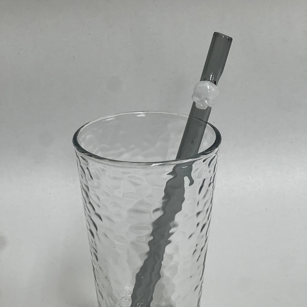 10” Gray Smoothie Sip with Quartz Skull