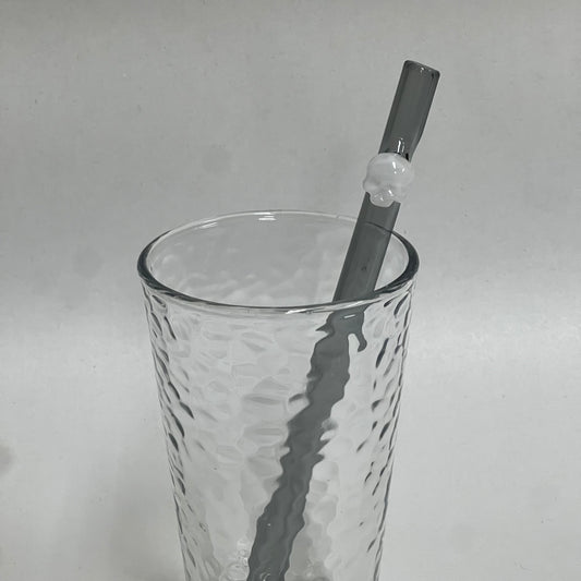 10” Gray Smoothie Sip with Quartz Skull