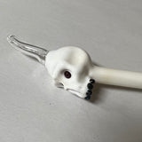 Bone White Skull Glass Straw
