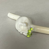 Bone White Skull Glass Straw