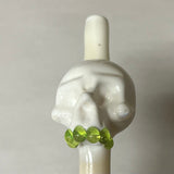 Bone White Skull Glass Straw