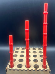 Red “Tiki Bamboo”Glass Smoothie Straw
