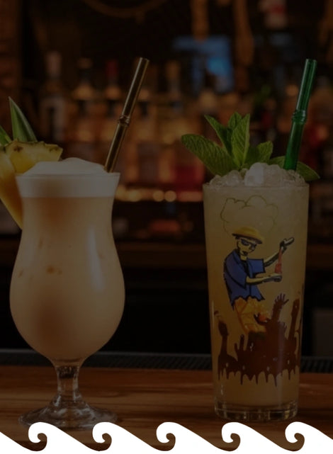Enjoy your favorite tropical cocktails like a Piña Colada or a Zombie with Surfside Sips Tiki Bamboo Glass Straws — handcrafted, eco-friendly, and perfect for every tiki drink lover.