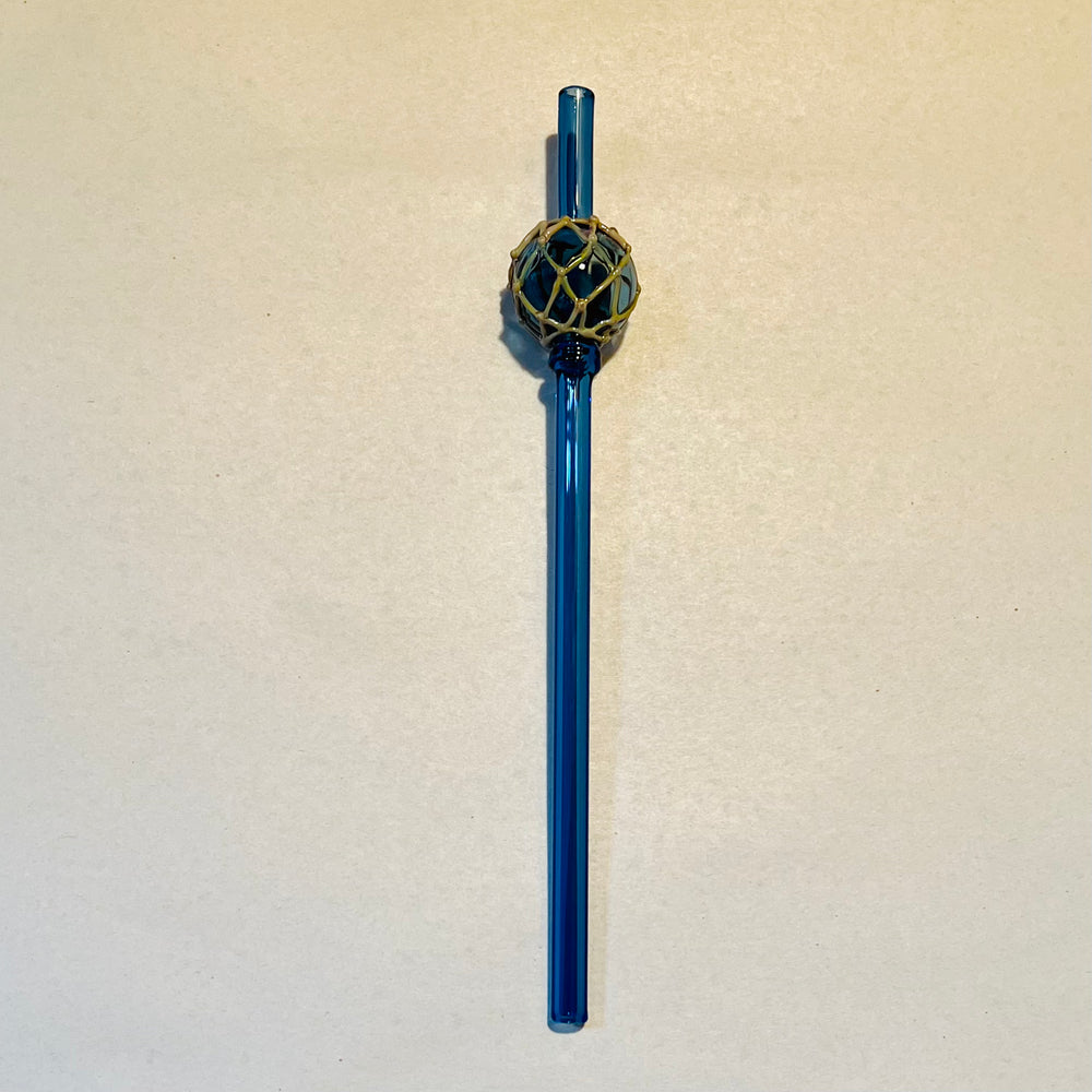 Japanese glass fishing float straw Surfside Sips