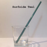 Surfside Sips 10" Teal Glass Drinking Straw