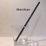Surfside Sips 10" Obsidian Glass Drinking Straw